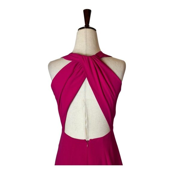 Jill Stuart Dress Women 0 Hot Pink V Neck Twisted Back Sleeveless Gown NWT Party - Picture 5 of 13